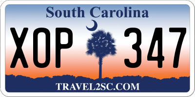 SC license plate XOP347