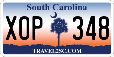SC license plate XOP348