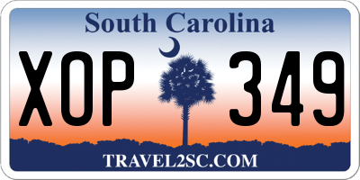 SC license plate XOP349