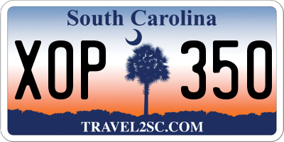 SC license plate XOP350