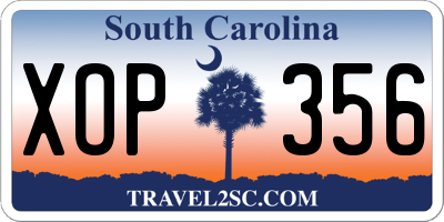 SC license plate XOP356