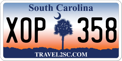 SC license plate XOP358