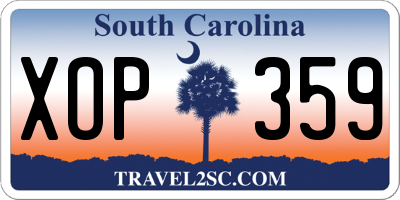 SC license plate XOP359