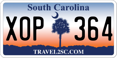 SC license plate XOP364