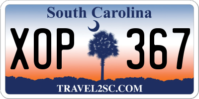 SC license plate XOP367