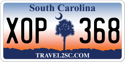 SC license plate XOP368