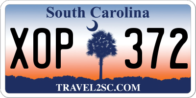 SC license plate XOP372