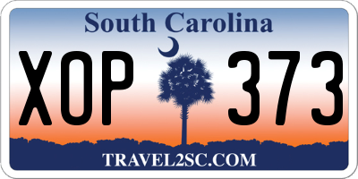 SC license plate XOP373