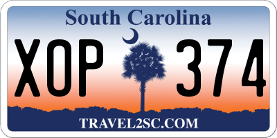 SC license plate XOP374