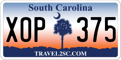 SC license plate XOP375
