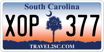 SC license plate XOP377