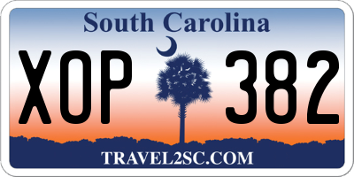 SC license plate XOP382