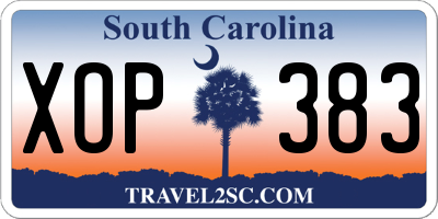 SC license plate XOP383