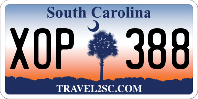 SC license plate XOP388