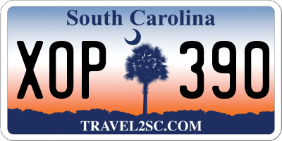 SC license plate XOP390