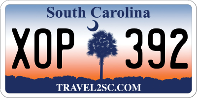 SC license plate XOP392
