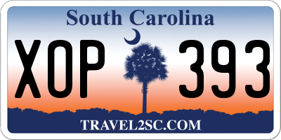 SC license plate XOP393