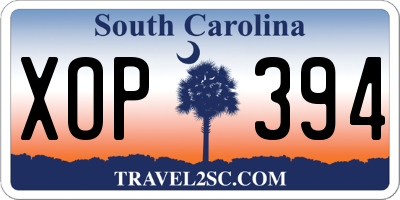 SC license plate XOP394