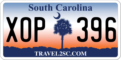 SC license plate XOP396
