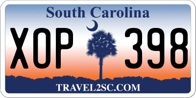 SC license plate XOP398