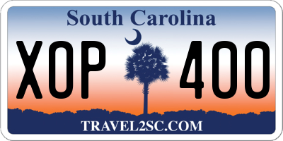 SC license plate XOP400