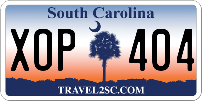 SC license plate XOP404