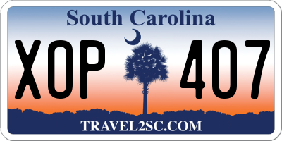 SC license plate XOP407