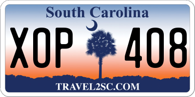 SC license plate XOP408