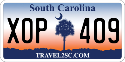 SC license plate XOP409