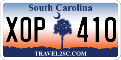 SC license plate XOP410