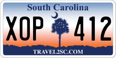SC license plate XOP412