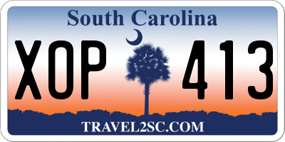 SC license plate XOP413