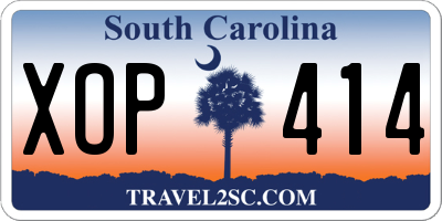 SC license plate XOP414