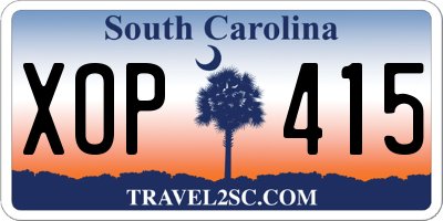 SC license plate XOP415
