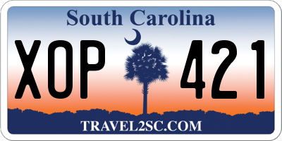 SC license plate XOP421