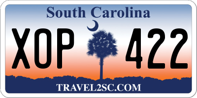SC license plate XOP422