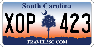 SC license plate XOP423