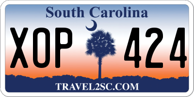 SC license plate XOP424