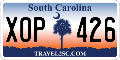 SC license plate XOP426