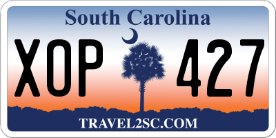 SC license plate XOP427