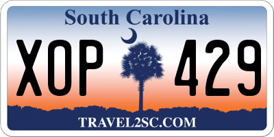 SC license plate XOP429