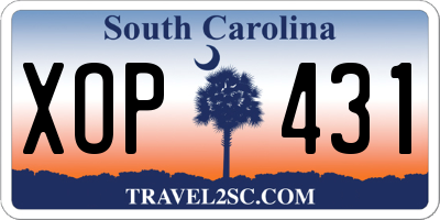 SC license plate XOP431