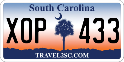 SC license plate XOP433