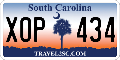 SC license plate XOP434