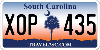 SC license plate XOP435