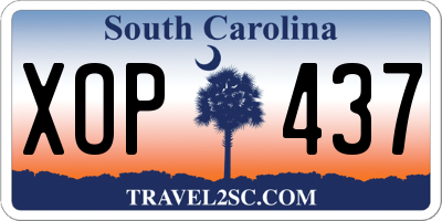 SC license plate XOP437