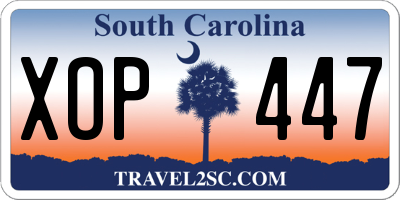 SC license plate XOP447
