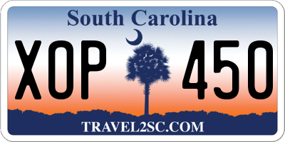 SC license plate XOP450