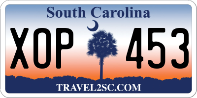 SC license plate XOP453