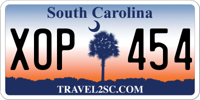 SC license plate XOP454